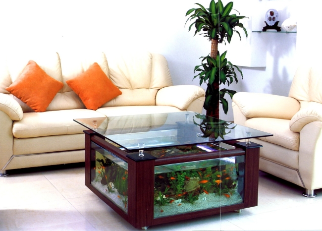 moderne-aquarium-idées-salon-table-moderne