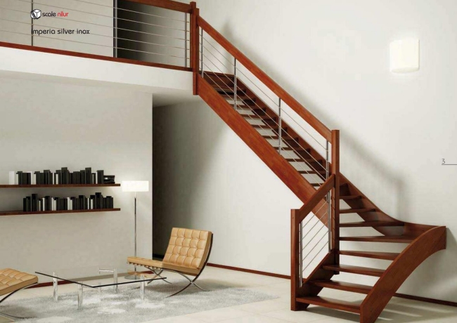 moderne-salon-design-escalier-bois escaliers design et modernes