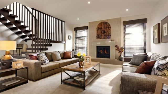 salon design magnifique-couleurs-matériaux-classiques-cheminée