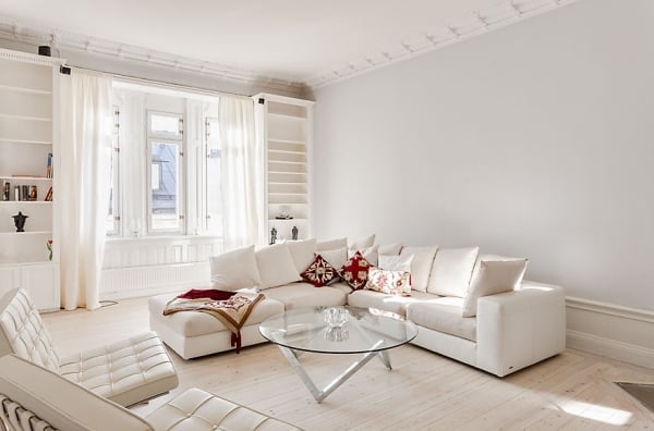 Salon moderne en blanc : 37 idée de design et décoration
