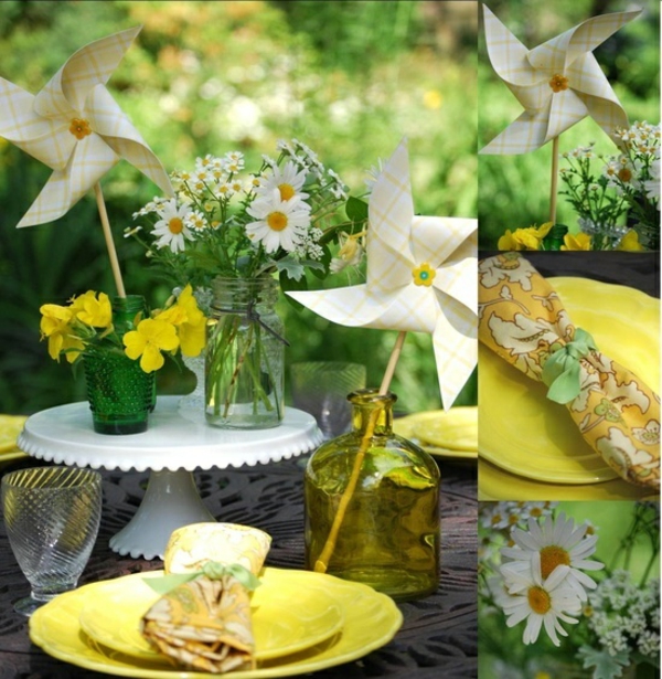 table-idées-décoration-romantique-atmosphère-fêtes-marguerites Décoration de table