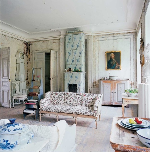 100-photos-meubles-scandinaves-design-unique-canapé-motifs-floraux-étagère-bois
