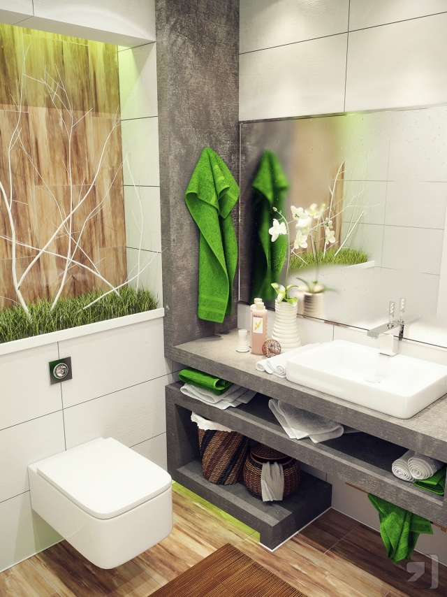 modèle de salle de bain 25-designs-luxueux-élégants-modèle-salle-bain-éco-accents-verts-cuvette-suspendue