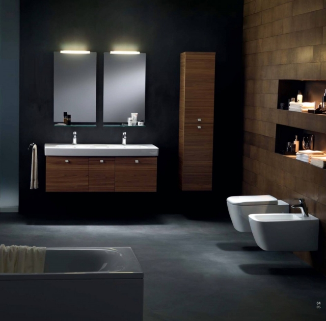 modèle de salle de bain 25-designs-luxueux-élégants-modèle-salle-bain-foncé-lampes-led-encatrées-cuvette-suspendue