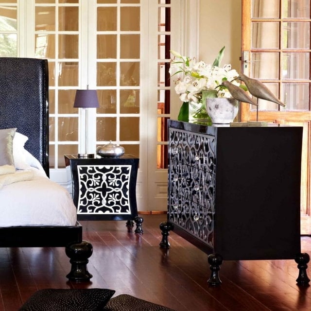 25-idées-mobilier-style-vintage-commode-noire-élégante-vintage mobilier style vintage