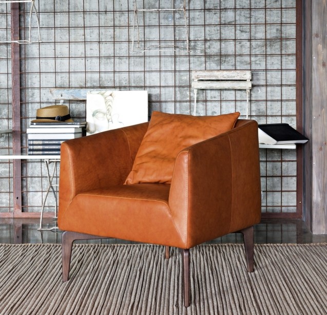 25-idées-mobilier-style-vintage-fauteuil-cuir-brun mobilier style vintage