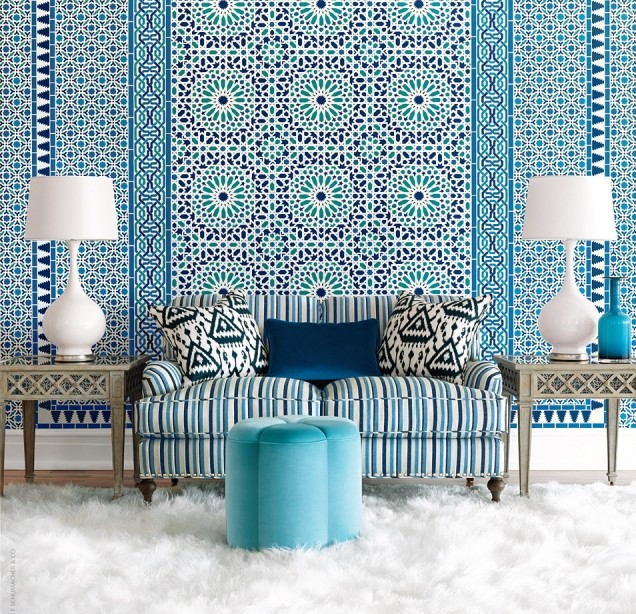 décoration maison 25-idées-inspirantes-décoration-maison-style-marocain-mosaique-bleu-blanc