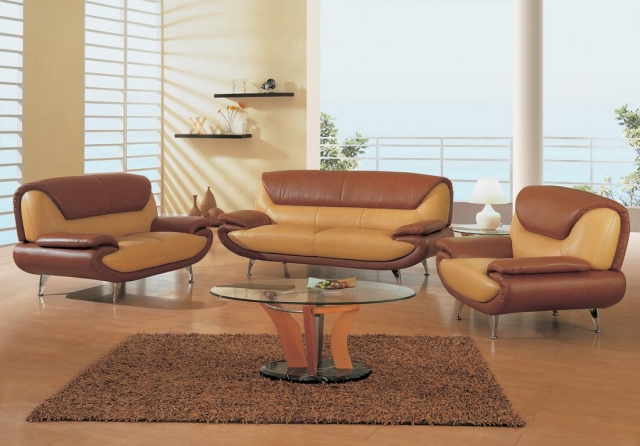 aménagement-de-salon-idée-originale-crème-marron-canape-fauteuil