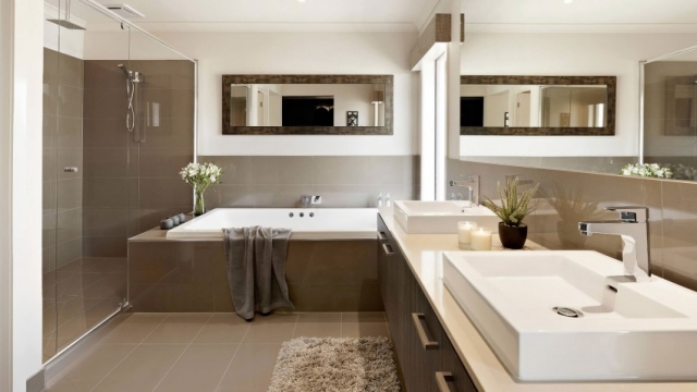 ameublement-exclusif-salle-bain-douche-italienne-baignoire-rectangulaire-dessus-vanité-rectangulaires-miroirs
