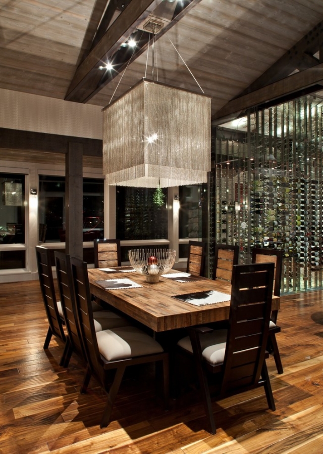 ameublement-salle-manger-idées-parquet-table-bois-chaises-modernes-tapissées