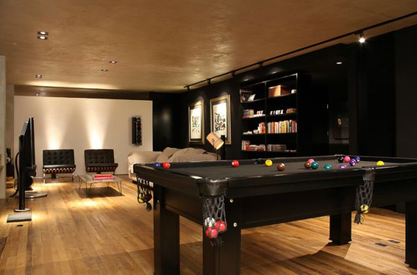 aménagement-de-salon-célibataire-idée-originale-billard