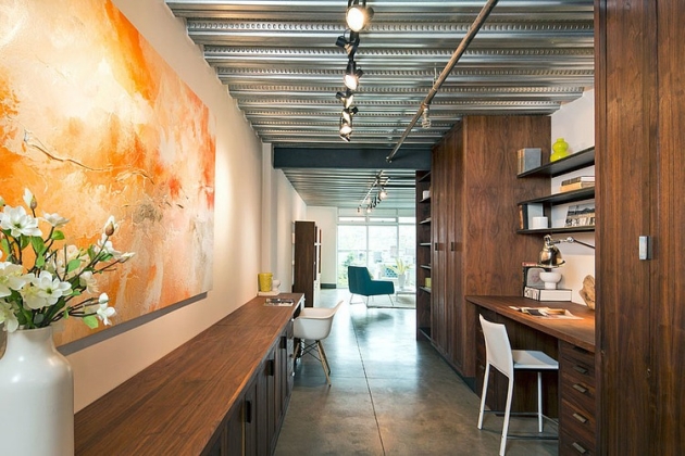 bureau à la maison éclairage-spots-orientables-plafond