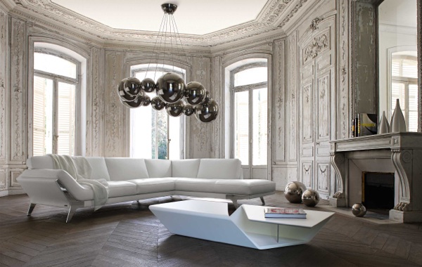 canapé-blanc-ameublement-design-salon-Roche-Bobois