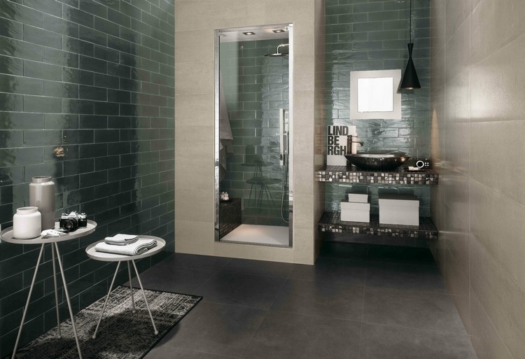 carrelage-salle-bains-métro-vert-pétrole-design-italien-Fap-Ceramiche