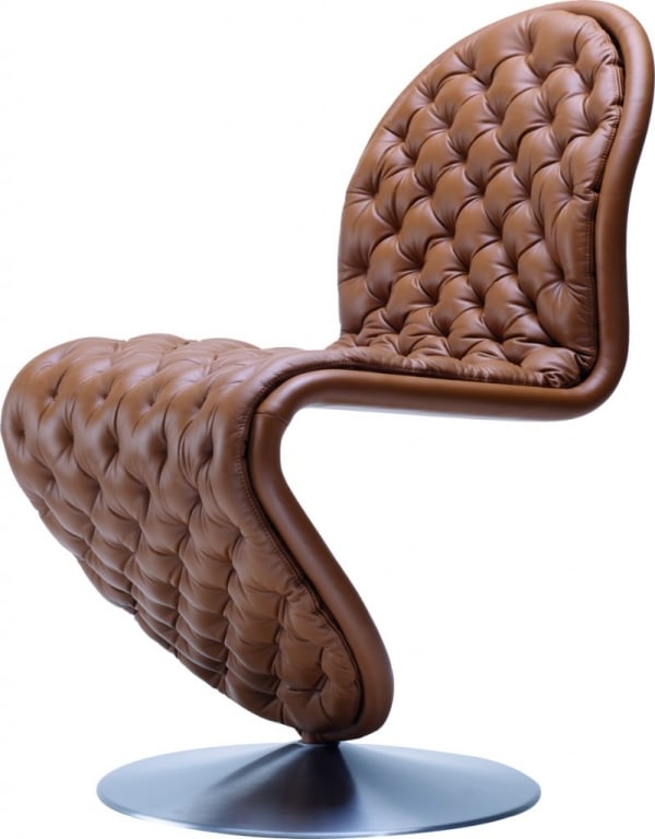 chaise Panton capitonnée cuir System 1-2-3 Verner-Panton