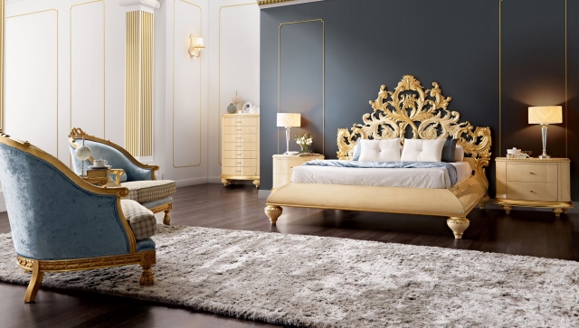 chambre baroque chambre-baroque-déco-baroque-chambre-coucher-lit-luxe-magnifique-moulures-dorées-belles