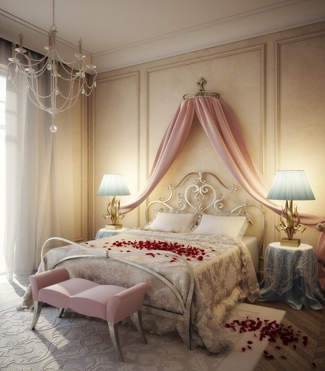 Chambre romantique 30 idées de déco classique et moderne Lit 2 place victorien