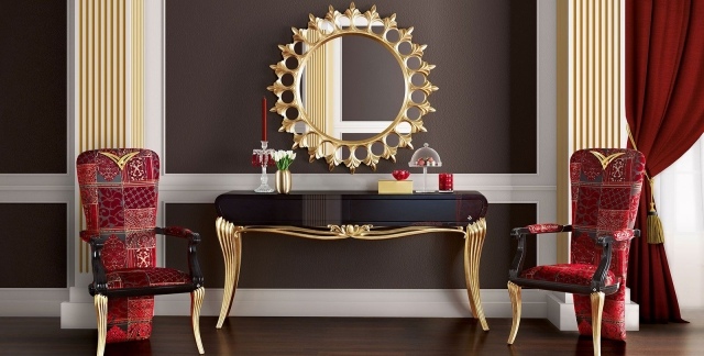 chef-œuvre-unicité-miroir-baroque-rond-coiffeuse-or