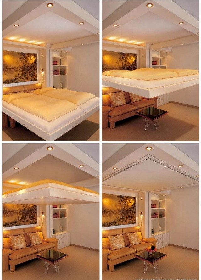comment-aménager-une-petite-chambre-à-coucher-suspendu-grand-lit