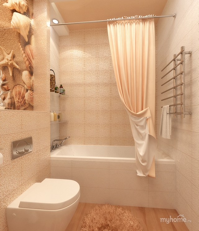 décoration salle de bain décoration-salle-bain-25-idées-style-nautique-beige-clair-autocollant-étoiles-mer-coquillages