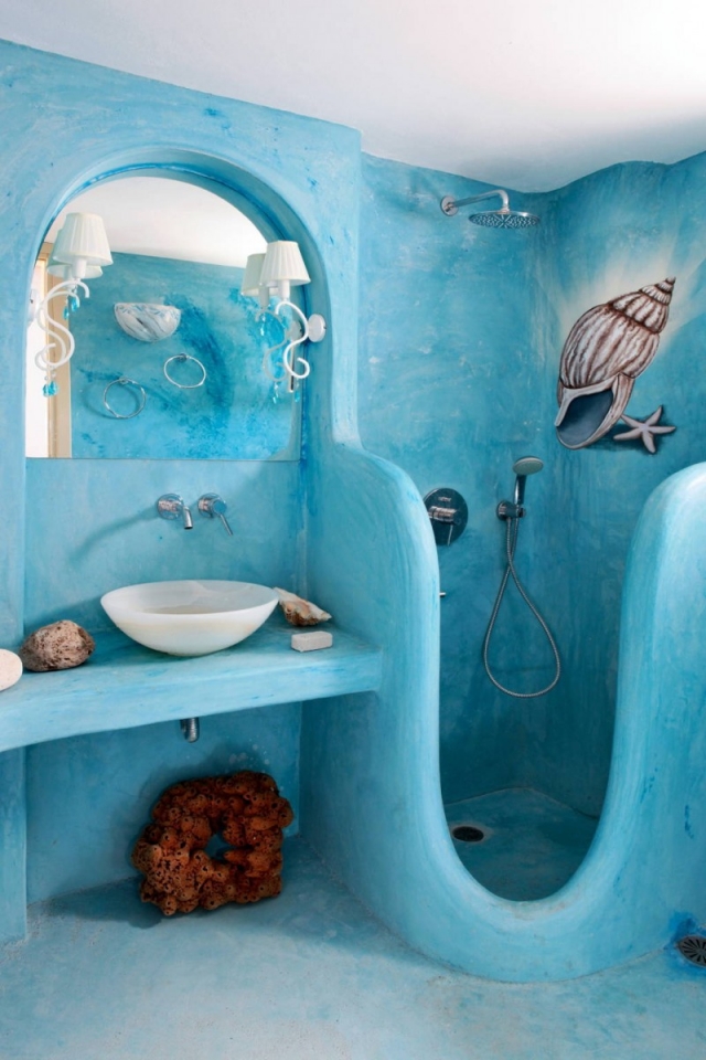 décoration-salle-bain-25-idées-style-nautique-bleue-coraux