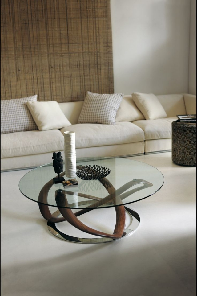 domicile-moderne-table-basse-design-design-bois-métal-verre table basse design