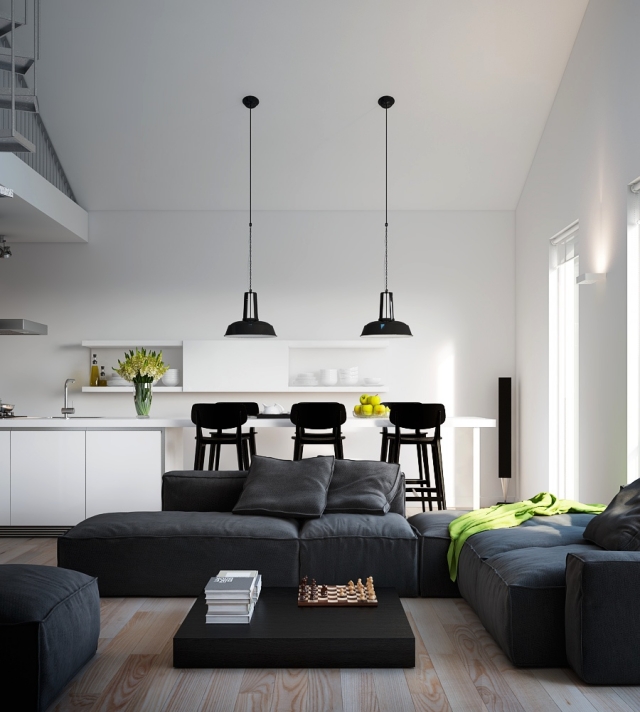 domicile-moderne-table-basse-design-noir-mat-carrée table basse design