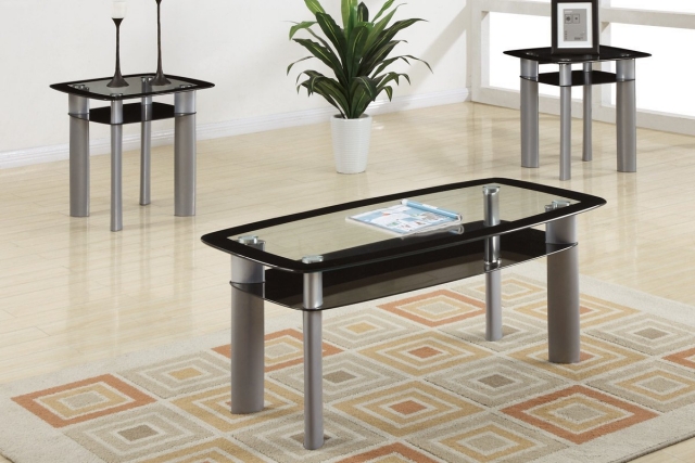 domicile-moderne-table-basse-design-trois-verre-métal table basse design