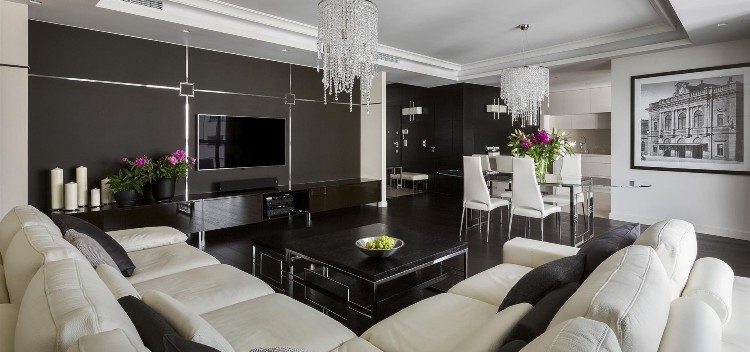 déco-appartement-moderne-canapé-angle-blanc-table-basse-bois