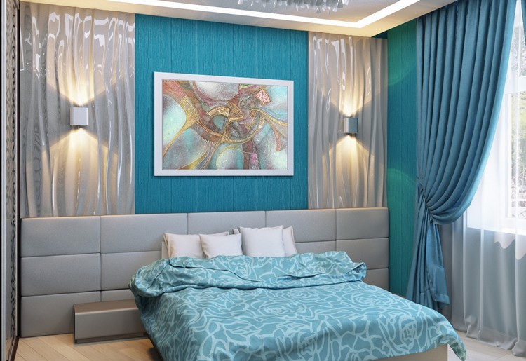 déco-chambre-adulte-panneau-décoratid-tête-lit-gris-rideaux
