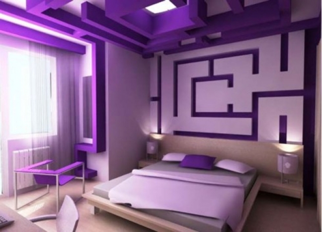 déco-chambre-fille-idée-originale-couleur-violette-ornements