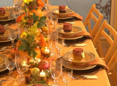 décoration-de-table-automnale-bougie-citrouilles