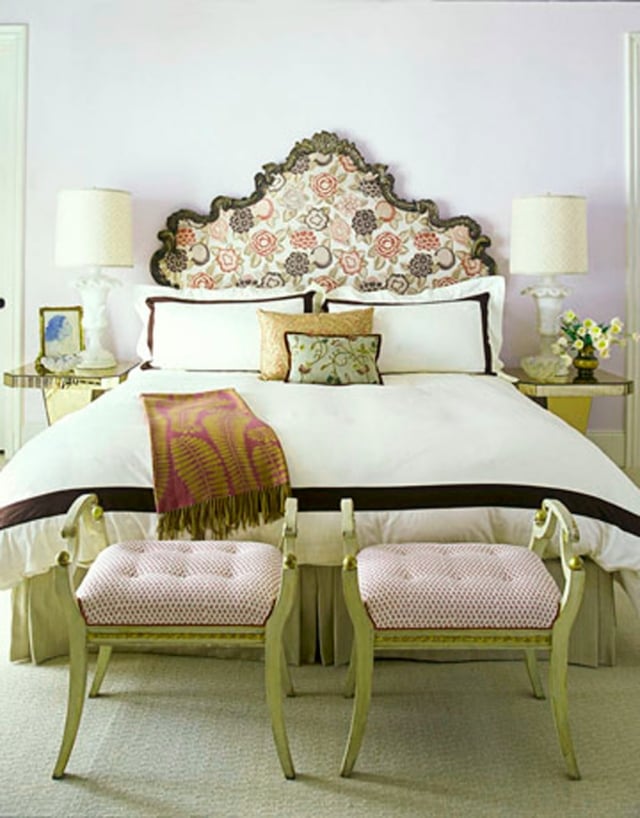 décoration-style-rétro-chambre-coucher-romantique