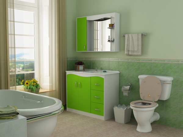 idée-couleurs-salle-bain-blanc-vert-pomme-vert-pastel
