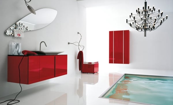 idée-originale lampe design  salle-bains-piscine