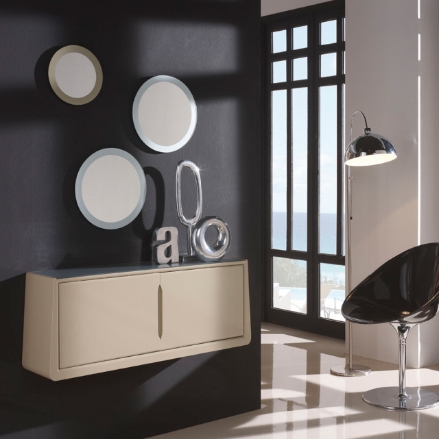 idée-originale-meuble-d'entrée-armoire-miroirs-ronds