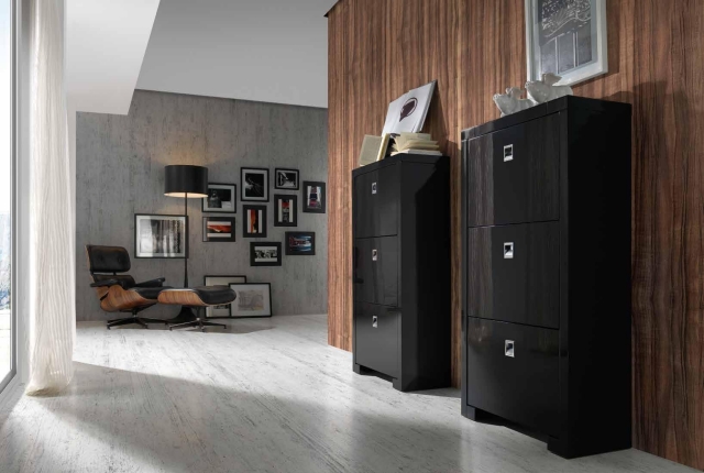 idée-originale-meuble-d'entrée-bois-couleur-noire