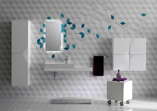 idée-originale-mosaïque-cubes-salle-bain-futuriste