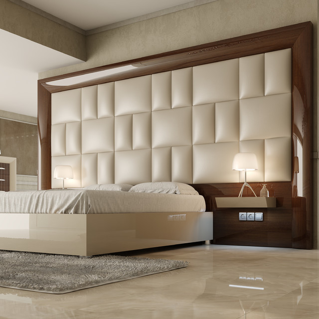 idée-originale-tête-de-lit-luxe-cuir-blanc