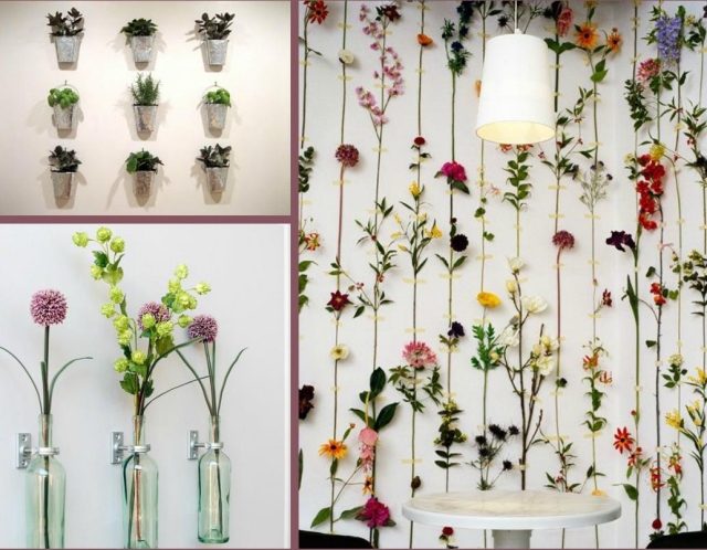 idées de déco chambre fille originale fleurs-murs