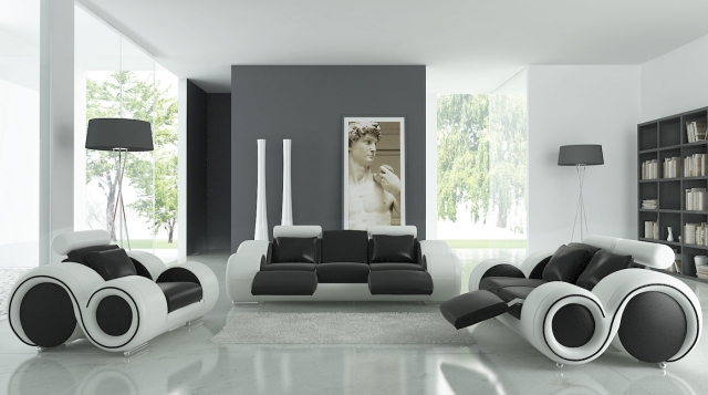 idées-déco-salon-canapé-noir-blanc-forme-originale-futuriste