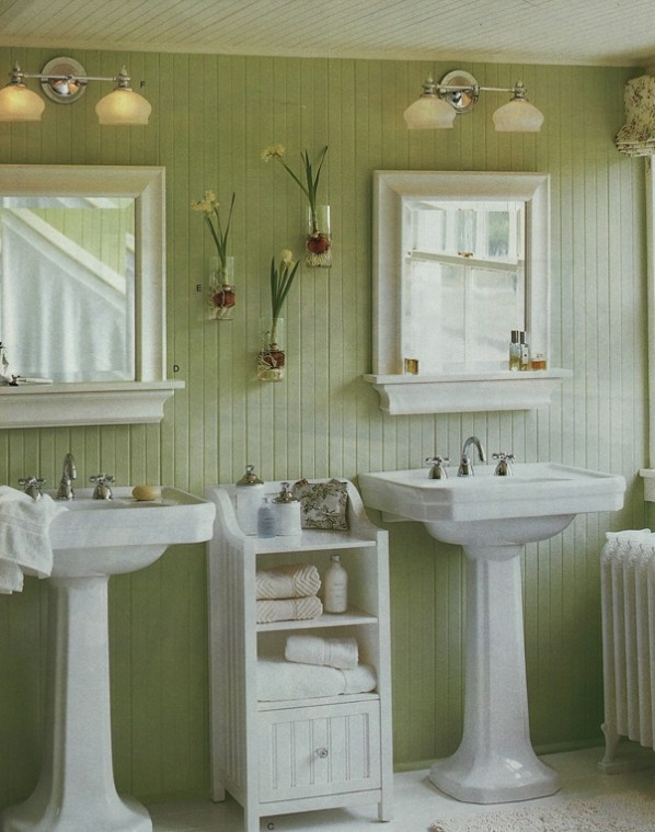 idées-design-salle-bain-élégante-vert-pastel-blanc