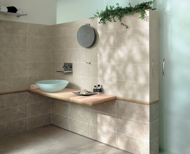 idées-originales-carrelage-de-salle-de-bain-mural-rectangulaire-lavabo-verre-rond