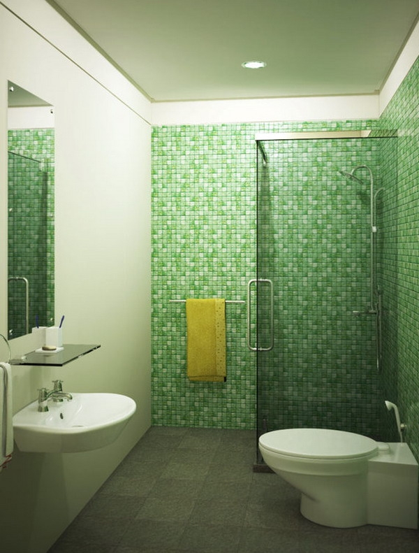 idées salle de bain mosaïque nature-tendance-paroi-douche