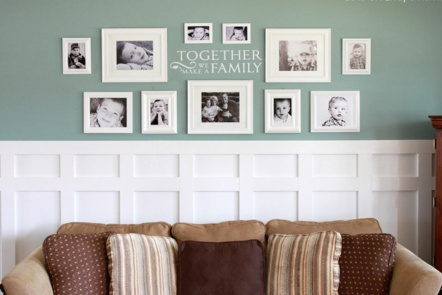 idée-déco-murale-salon-cadres-photos-noir-blanc