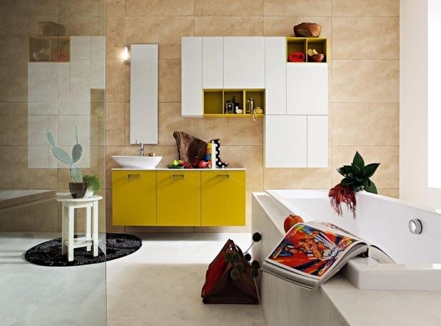 idées de déco salle de bain blanche-accessoires-couleurs