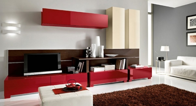 Idée déco salon en rouge 30 photos sympas embellir espace