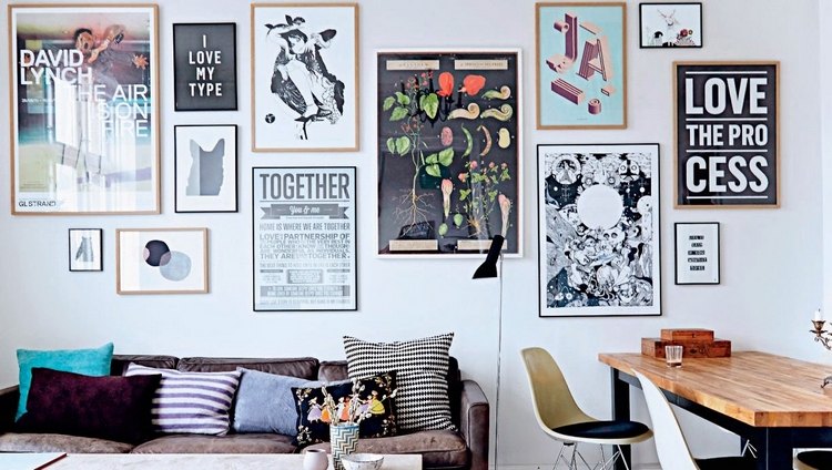 idée-déco-salon-moderne-posters-meubles-style-scandinave