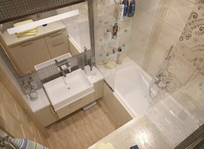 idées-pour-petite-salle-bain-petit-beige-baignoire-rectangulaire