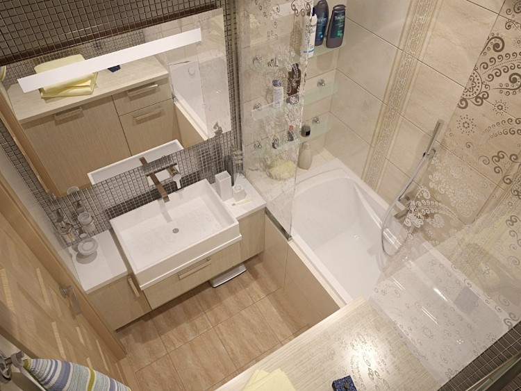 idées-pour-petite-salle-bain-petit-beige-baignoire-rectangulaire